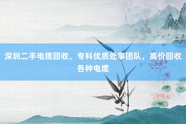 深圳二手电缆回收，专科优质处事团队，高价回收各种电缆